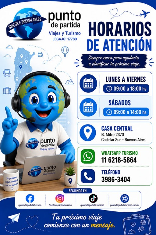 Punto de Partida - Agencia de Turismo - Horarios de Atención