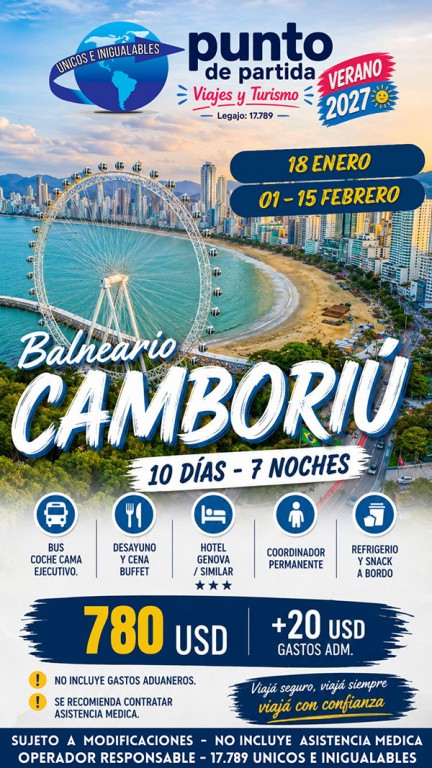 Turismo en en Brasil - Temporada 2027 - Punto de Partida - Agendia de turismo