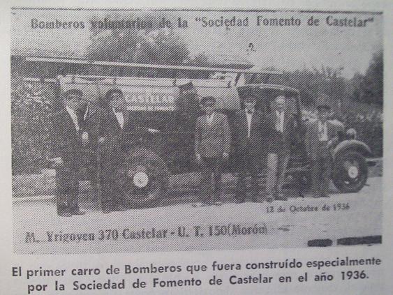 Bomberos Voluntarios de la Sociedad de Fomento de Castelar - 12 de octubre de 1936 en la calle Martí­n de Irigoyen 370.