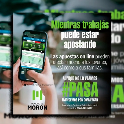 Morón lanzó una campaña de prevención contra la ciberludopatía